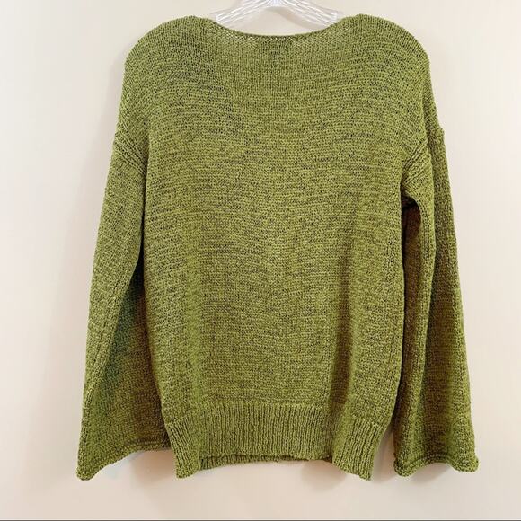 J Crew Flared Sleeve Swing Sweater In Army Green - Picture 8 of 8